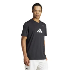 T-shirt Adidas Padel -BULLPADEL Soldes Magasin adidas is2403 6 apparel on model walking view whiterep2