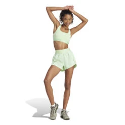 Short Tissé Femme Adidas Hyperglam -BULLPADEL Soldes Magasin adidas it4670 4 apparel on model walking view white